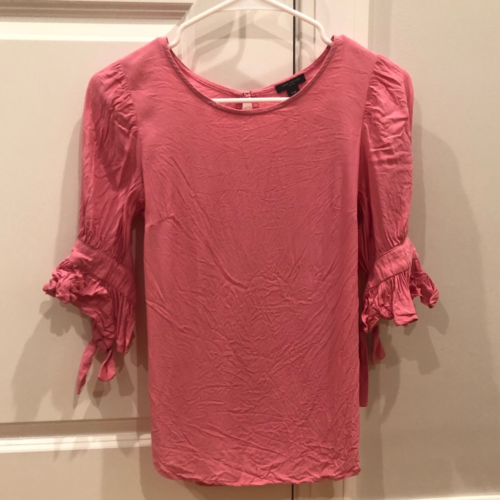 Bright pink Ann Taylor 3/4” sleeve top